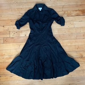 Ann Taylor Loft black buttoned dress, size 0